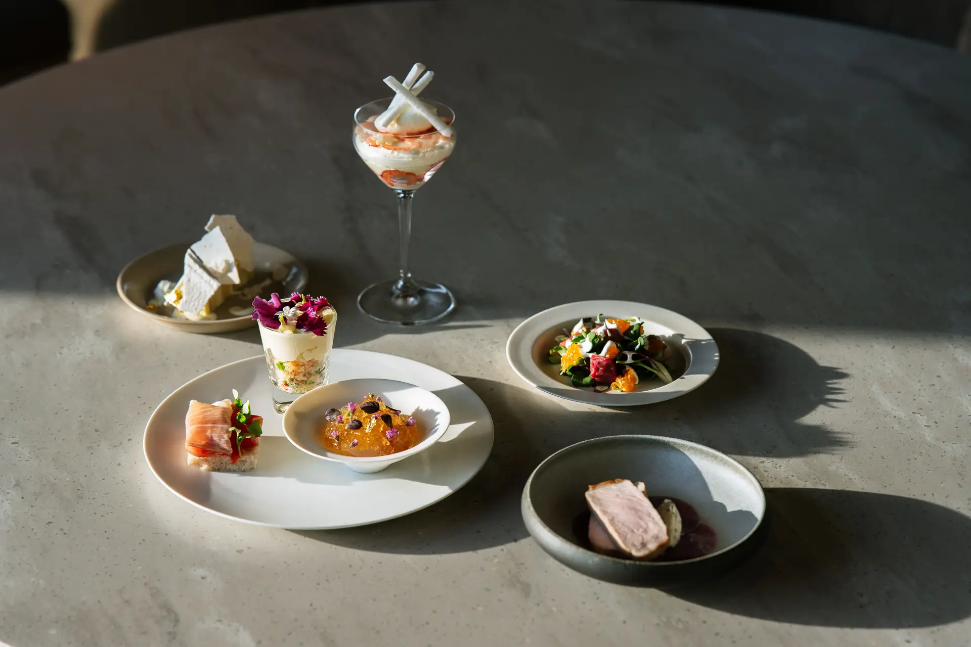 Minimal plated tasting dish
